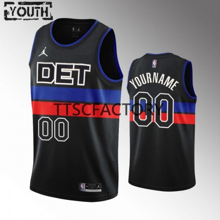 Maillot Basket Detroit Pistons Personnalisé Jordan 2022-23 Statement Edition Noir Swingman - Enfant